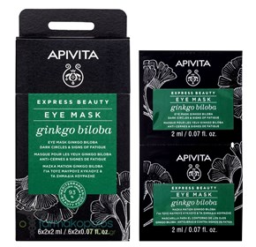 Apivita Express beauty maska za lice protiv tamnih kolutova i znakova umora područja oko očiju s ginko biloba