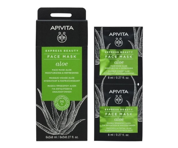 Apivita Express beauty maska za lice za hidrataciju i osvježenje s aloe verom