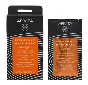 Apivita Express Beauty maska za sjaj i revitalizaciju kose s narančom