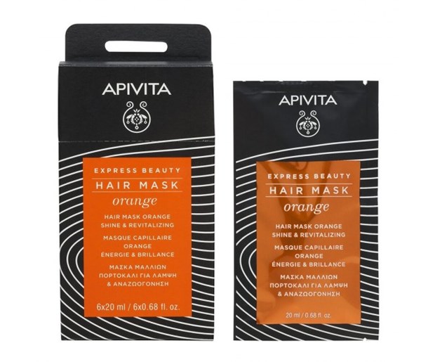 Apivita Express Beauty maska za sjaj i revitalizaciju kose s narančom