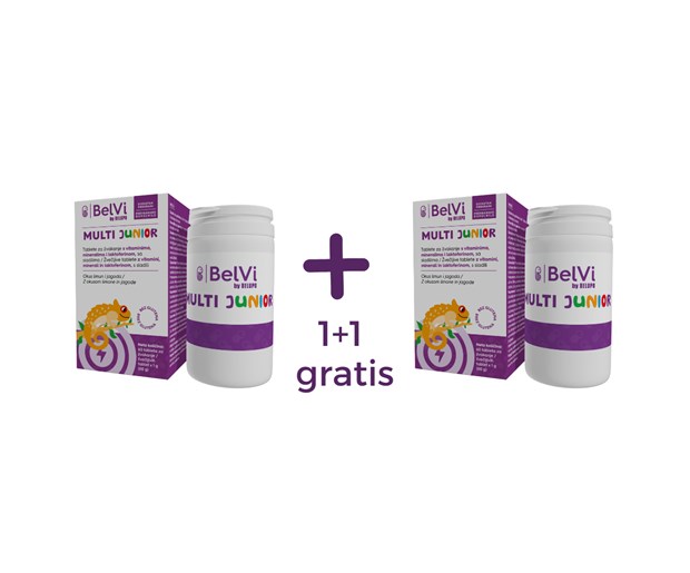 BelVi Multi Junior tablete za žvakanje 1+1 gratis