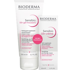 Bioderma Sensibio DS+ gel za pranje + DS+ krema promo