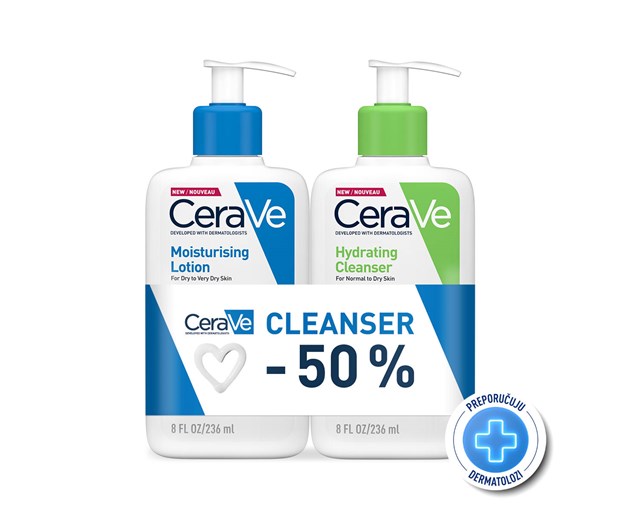 CeraVe hidratantni losion 236ml + hidratantna kremasta emulzija za čišćenje 236ml
