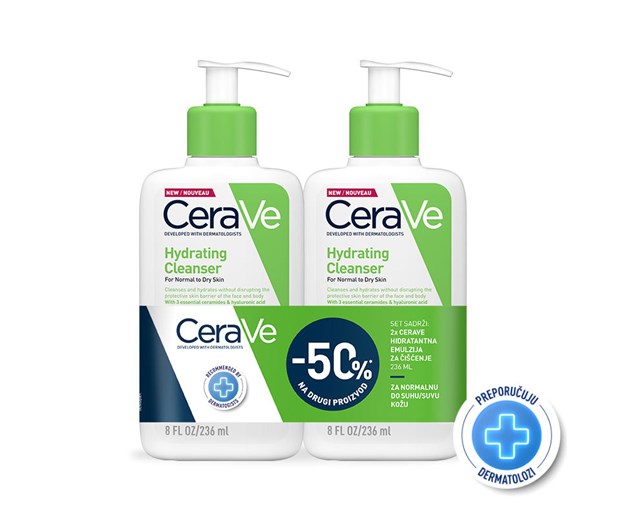 CeraVe hidratantna kremasta emulzija za čišćenje 236ml duo