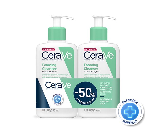 CeraVe pjenušavi gel za čišćenje 236ml duo