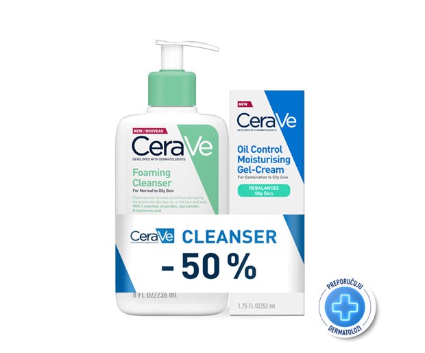 CeraVe pjenušavi gel za čišćenje + hidratantna krema za lice za masnu kožu