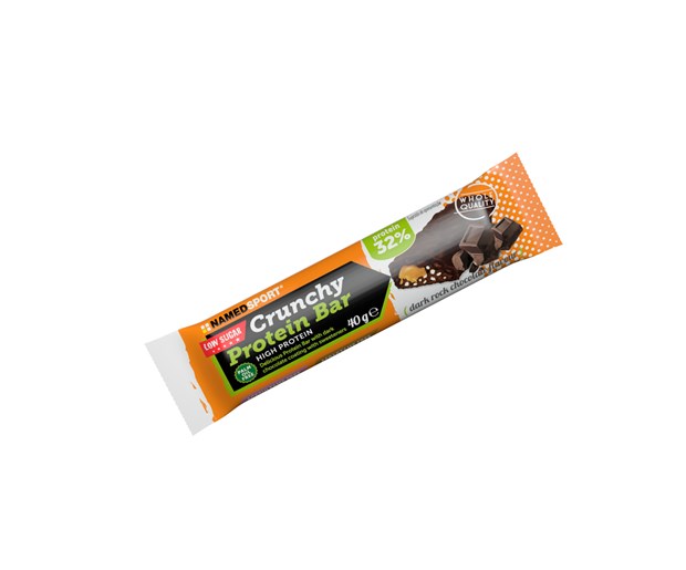 Crunchy protein bar low sugar dark rock chocolate