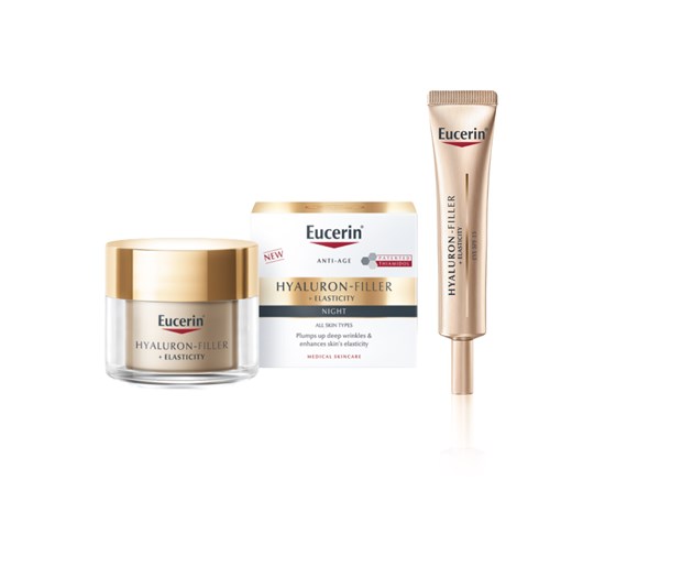 Eucerin Hyaluron-Filler + Elasticity noćna krema + krema oko očiju promo paket