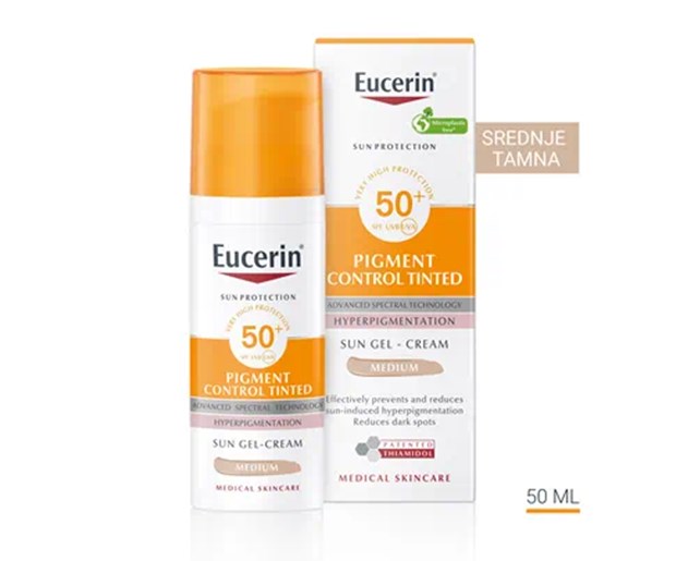 Eucerin Sun Pigment control tonirana gel krema SPF50+ medium