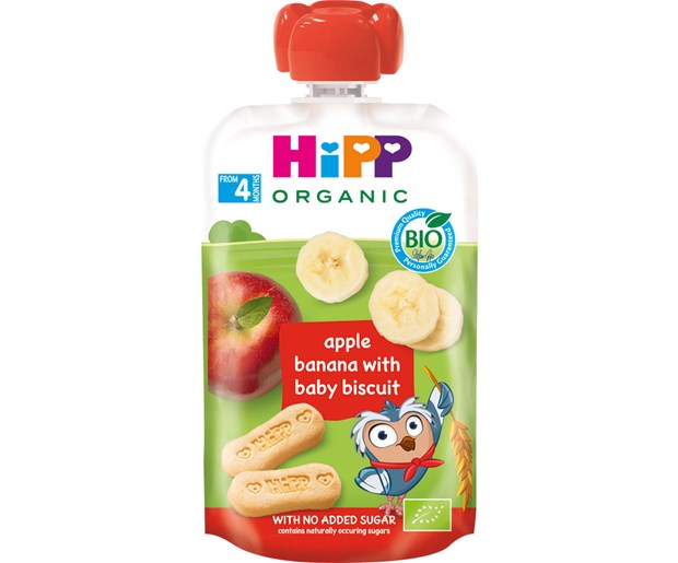 HiPPis jabuka i bananom s dječjim keksom