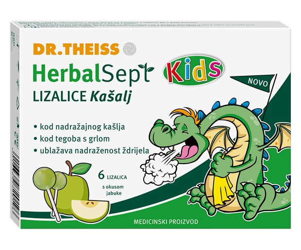 Herbalsept kids lizalice kašalj okus jabuke