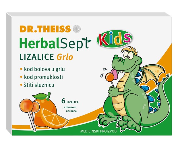 Herbalsept kids lizalice okus naranče