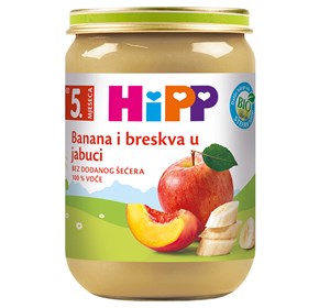 Hipp kašica banana i breskva u jabuci 190g