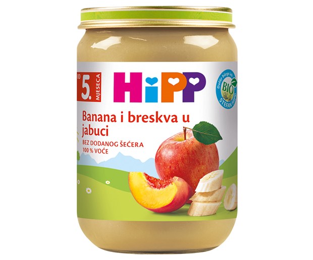 Hipp kašica banana i breskva u jabuci 190g