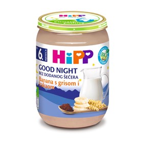 Hipp kašica banana s grizom i kakaom 190g