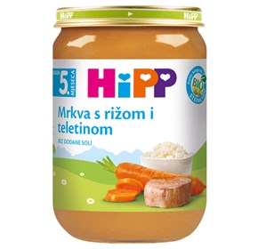 Hipp kašica mrkva s rižom i teletinom 190g