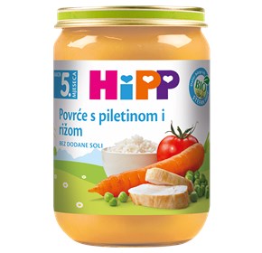 Hipp kašica povrće s piletinom i rižom 190g