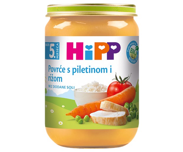 Hipp kašica povrće s piletinom i rižom 190g
