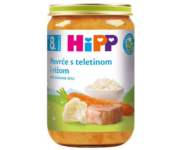 Hipp kašica povrće s teletinom i rižom 220g