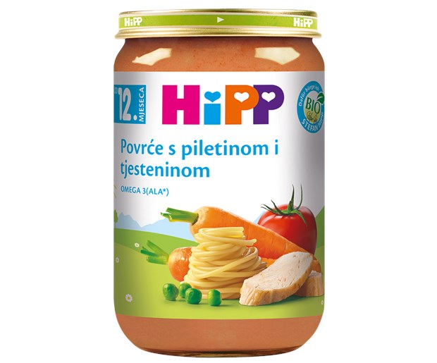 Hipp kašica povrće s tjesteninom i piletinom 220g