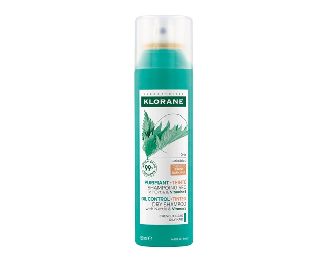 Klorane suhi šampon s koprivom za tamnu kosu 150ml