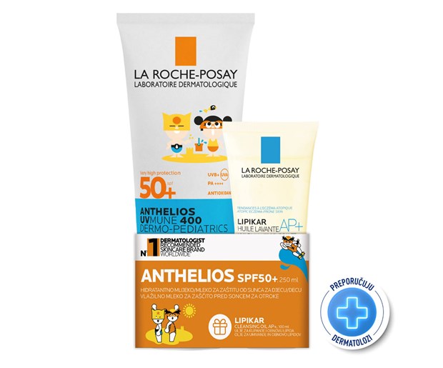 La Roche-Posay Anthelios DP UVMUNE 400 mlijeko SPF50+ 250ml +  Lipikar Huile Lavante AP+ ulje 100ml