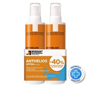 La Roche-Posay Anthelios nevidljivi sprej SPF50+ 200ml duo