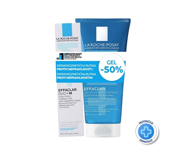 La Roche-Posay Effaclar duo + M 40ml +  Effaclar pjenušavi gel 200ml