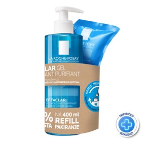 La Roche-Posay Effaclar pjenušavi gel 400ml + refill 400ml