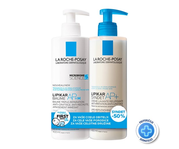 La Roche-Posay Lipikar Baume AP+M 400ml + Lipikar Syndet AP+ 400ml 