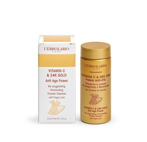 L'erbolario Vitamin C&24K gold čistač u prahu za lice
