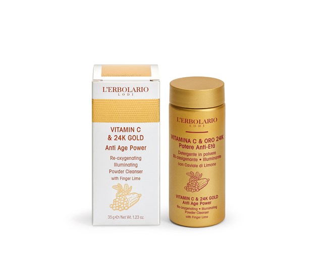 L'erbolario Vitamin C&24K gold čistač u prahu za lice