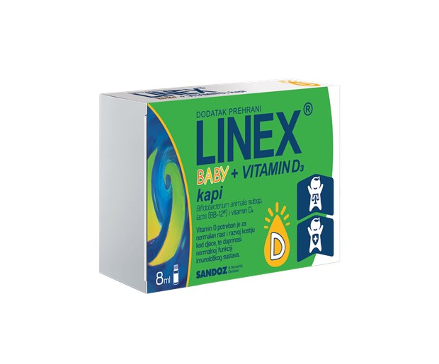 Linex Baby vitamin D3 kapi