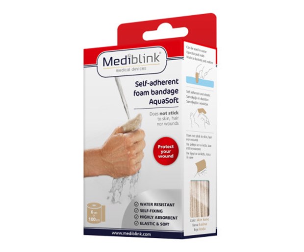 Mediblink bež samoljepljivi vodootporni zavoj 6cmx1m