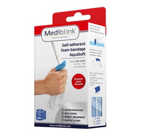 Mediblink plavi samoljepljivi vodootporni zavoj 6cmx1m