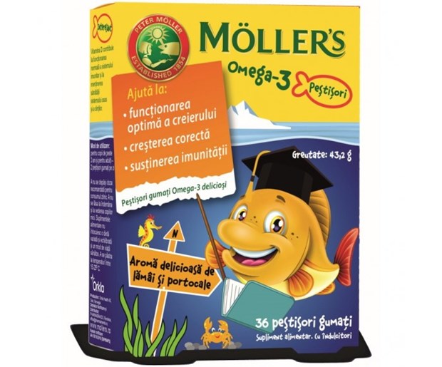 Mollers Omega 3 bomboni ribice naranča