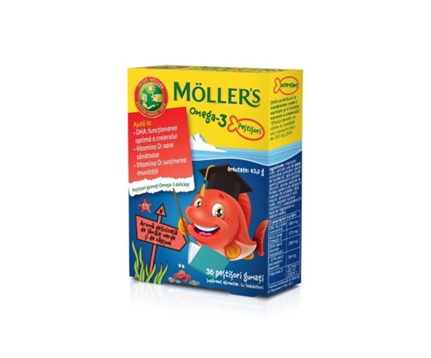 Mollers Omega 3 bomboni ribice jagoda