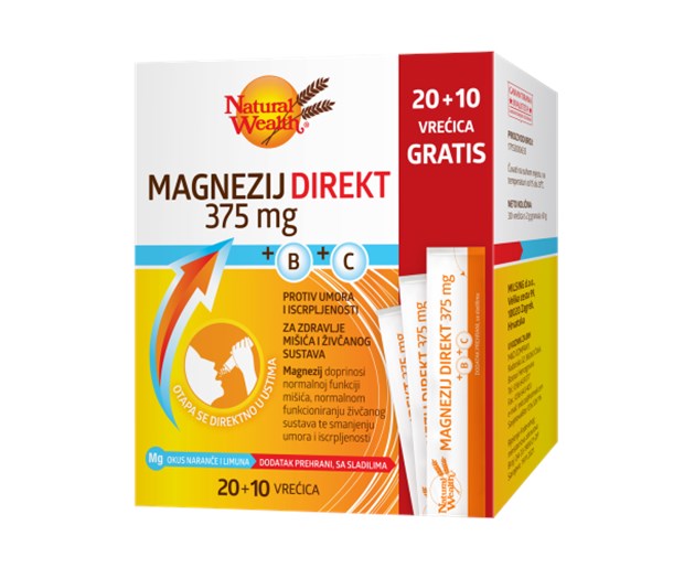 Natural Wealth Magnezij 375 direkt 20 + 10