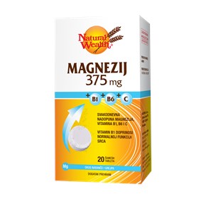 Natural Wealth Magnezij 375 šumeće tablete 20