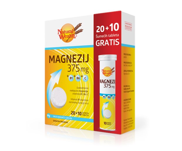 Natural Wealth Magnezij 375 šumeće tablete 20 + 10