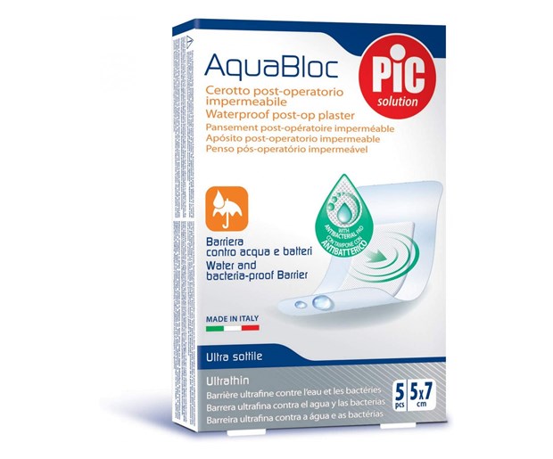 PiC antibakterijski postoperativni flasteri Aquabloc 5x7
