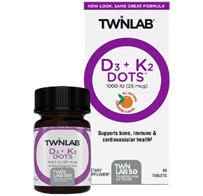 Twinlab vitamin D3 1000+K2 a60