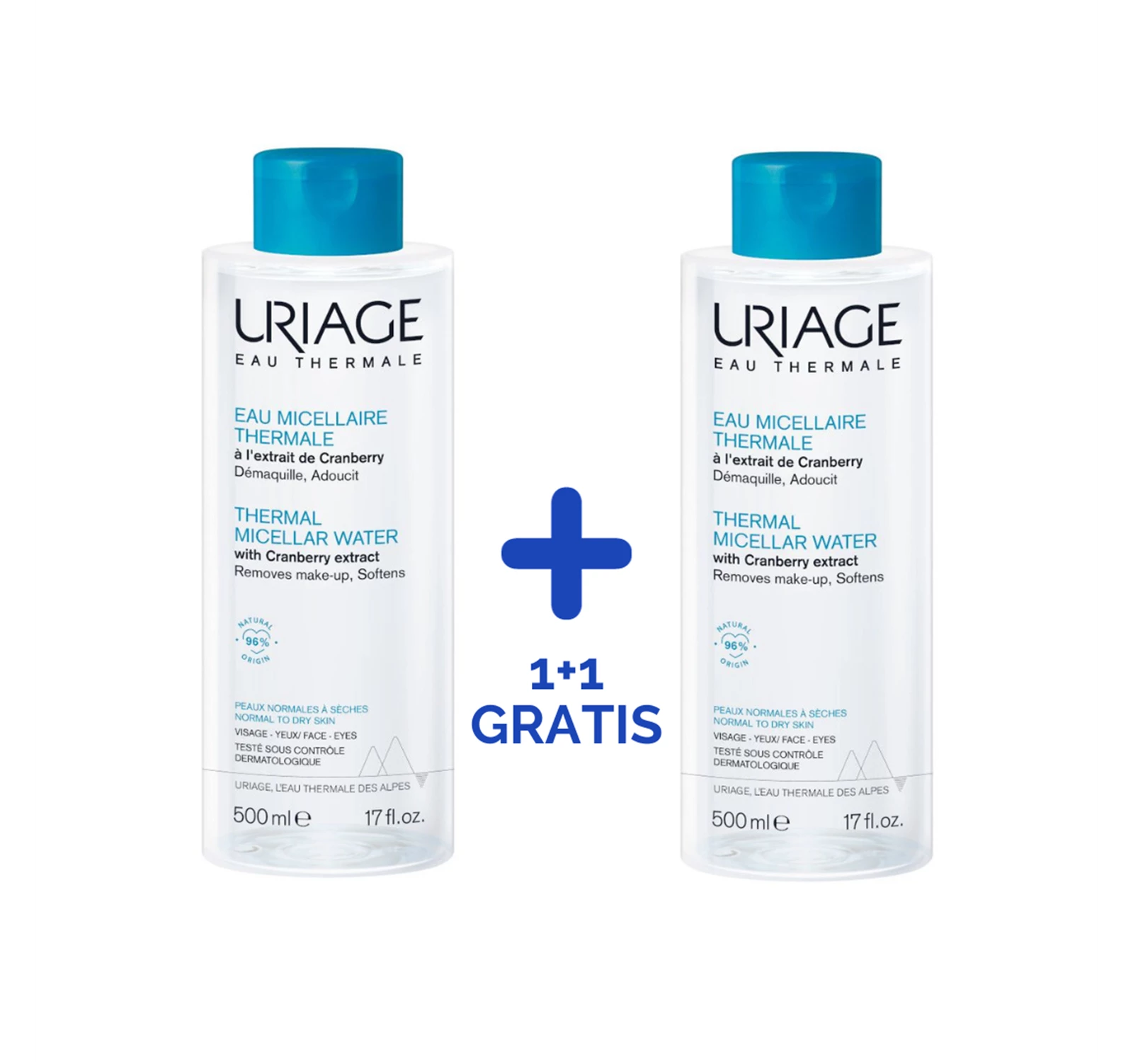 Uriage micelarna voda za normalnu i suhu kožu 500ml duo - pharmacy