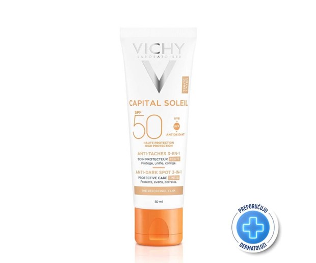 Vichy Capital Soleil 3u1 krema protiv tamnih mrlja SPF50+ 50ml
