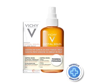 Vichy Capital Soleil UV-Age fluid SPF50+ 40ml + vodica s beta karotenom SPF30 200ml