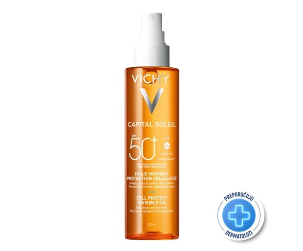 Vichy Capital Soleil zaštitno ulje za lice, tijelo i vrhove kose SPF50+