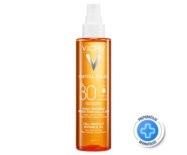 Vichy Capital Soleil zaštitno ulje za lice, tijelo i vrhove kose SPF30