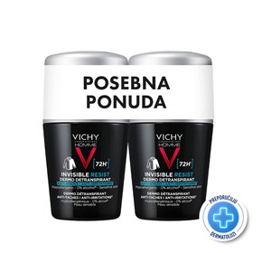 Vichy Homme Invisible resist dezodorans 72h 50ml duo promo
