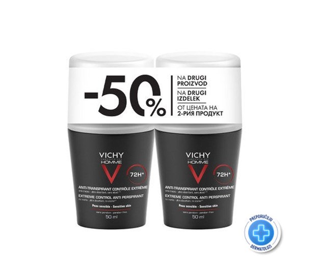 Vichy Homme deo roll on 50ml duo