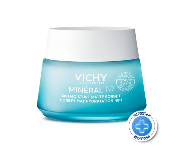 Vichy Mineral 89 Mate Sorbet krema za normalnu do masnu kožu